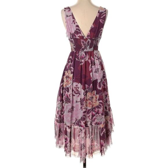 Free People Floral Chiffon Size 6 High Low Dress - Picture 3 of 8